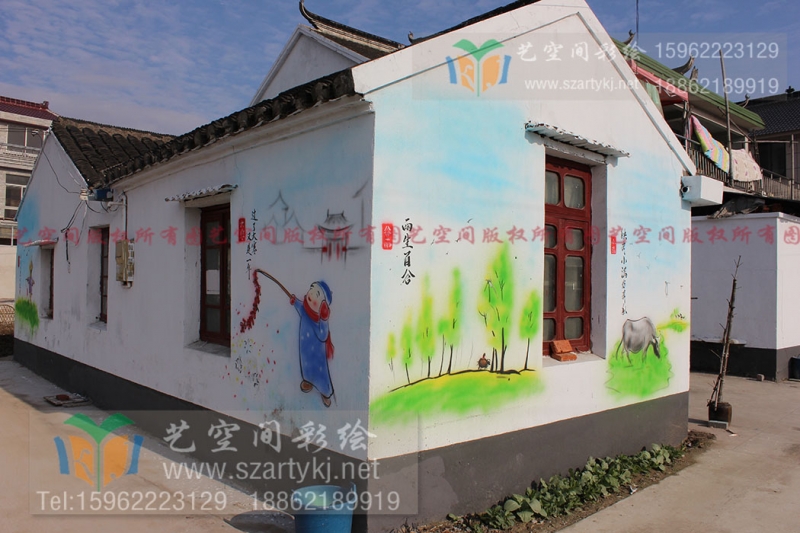 墙体彩绘点亮乡村风景