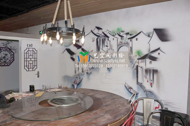 墙体彩绘解锁餐厅的专属记忆