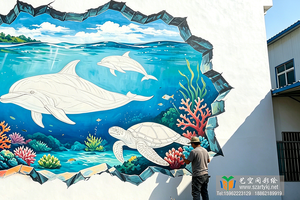 苏州网红 3D 海底墙绘 苏州网红 3D 海底墙绘