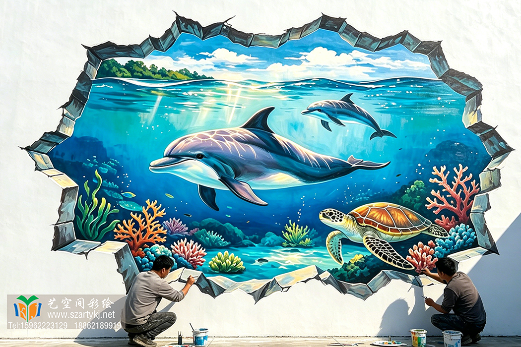 苏州网红 3D 海底墙绘 苏州网红 3D 海底墙绘